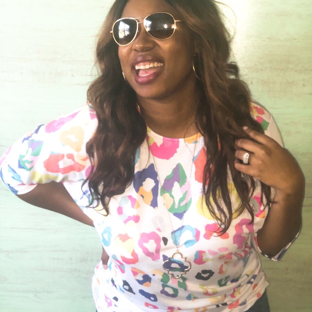 Sweet Claire Multicolor Leopard Top
